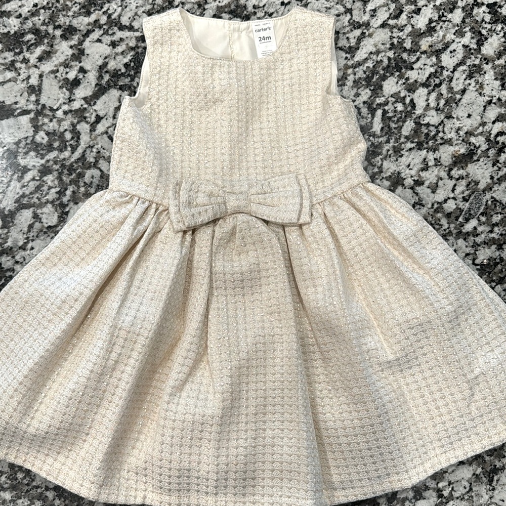 Gold and beige formal girls dress 24m